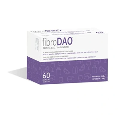 Afbeelding van fibroDAO Management van fibromyalgie veroorzaakt door DAO deficiëntie/Histamine intolerantie 60 capsules EFICAPS met maagsapresistente tabletten enzym en magnesium