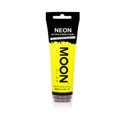 Afbeelding van Moon Glow Supersize Neon UV gezichts en lichaamsverf met sponsapplicator, donkergeel, 75 ml