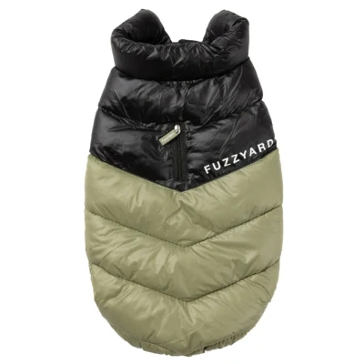 Afbeelding van Fuzzyard South Harlem Jacket Olijfgroen&amp;Zwart Hondenkleding 65 cm