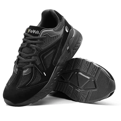 Afbeelding van FitVille Dames Loopschoenen Extra breed Trainers Sportschoenen Fitness Schoenen Comfortabele Sneakers Gitzwart 38 EU