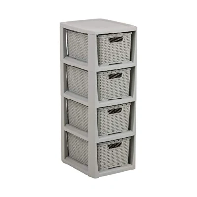 Afbeelding van BranQ Ladesysteem / Kast met 4 (7L) manden Grijs