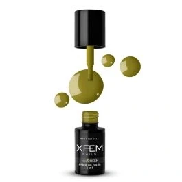 Afbeelding van XFEM UV/LED Hybrid Gellak 6ml. #0201 Olive Tree Groen Glanzend Gel nagellak