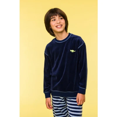 Afbeelding van Woody Jongens Heren Pyjama dino maat 152/12J