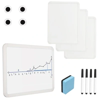 Afbeelding van Magnetic Dry Erase Board Bundle with 4 Markers (4 Pack)