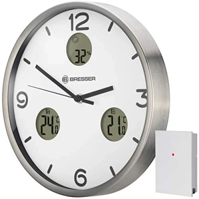 Afbeelding van Bresser MyTime io NX Draadloze wandklok met thermometer en hygrometer, diameter 30 cm