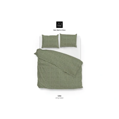 Afbeelding van Dekbedovertrek Zo!Home Lino Army Green