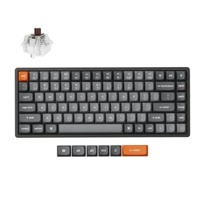 Afbeelding van Keychron K2 MAX Draadloos Mechanisch Toetsenbord, 2,4 GHz/Bluetooth/USB C, RGB, Aluminium Raamwerk, QMK/VIA, Programmeerbare Macro&#039;s, Hot swap, PBT Keycaps, Per Mac Windows, Super Brown Switch