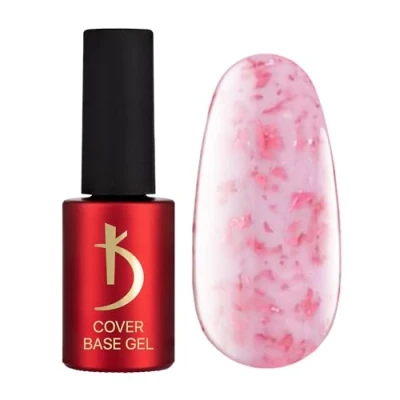 Afbeelding van K Professional Base Coat Gel Cover Milky Lilac Flakes Camouflage 7 ml Onderlak UV Nagellak Gelnagels Melkachtig Paarse vlokken Camouflagekleur Glitter Confetti LED