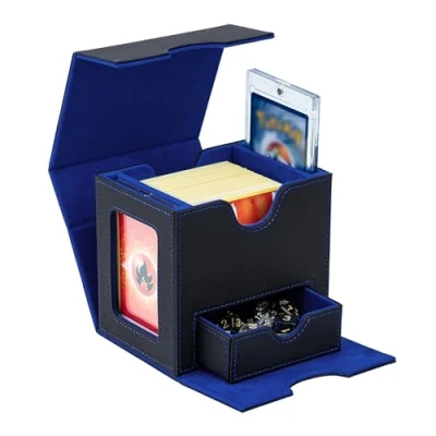 Afbeelding van Tolesum MTG deck box met 2 Commander displays, 35 pt magnetische kaarthouder, etalage, geschikt voor 100 + dubbele ingehulde kaarten, verzamelkaartenbox Magic TCG kaarten kubusvak,