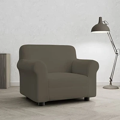 Afbeelding van Italian Bed Linen Bankovertrek, bi elastisch, voor 1 zits, taupe