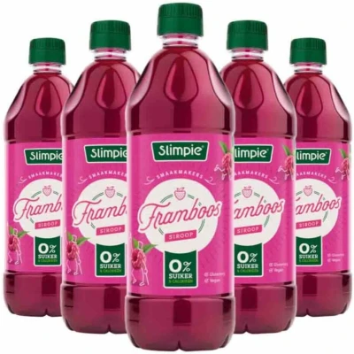 Afbeelding van 5x Slimpie Siroop Framboos 650 ml
