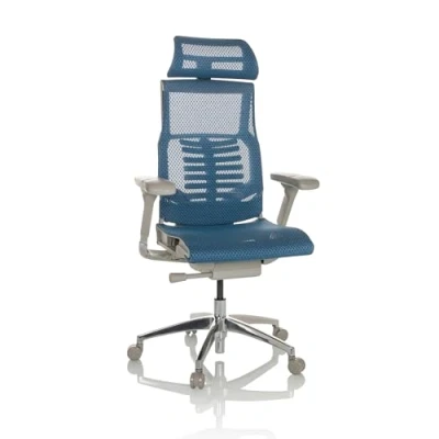 Afbeelding van hjh OFFICE High end bureaustoel DYNAFIT II G Netstof Blauw