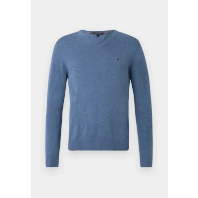 Afbeelding van Tommy Hilfiger Essential V NECK Trui, Heren, Maat: 3XL, Petrol blue heather
