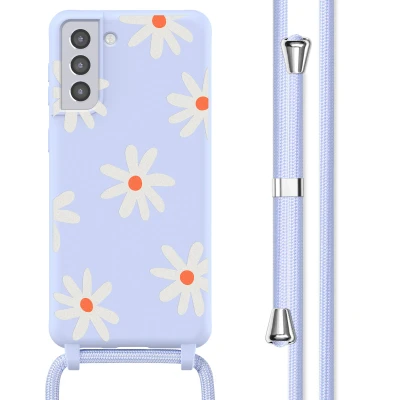 Afbeelding van Samsung Galaxy S21 Plus Hoesje Siliconen en TPU (zacht) imoshion Softcase/Koordhoesje/Backcover Lila Flower Distance Telefoonhoesje