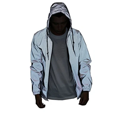 Afbeelding van NewL Vrouwen Reflecterende Jas Casual Hiphop Windjack Night Sporting Hooded Fluorescerende Kleding, Zwart, L