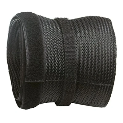 Afbeelding van RICOO Z9135B 2 Kabelgoot, zwart, 200 cm lang x 13,5 breed, hersluitbaar, met klittenbandsluiting, kabelmanagement