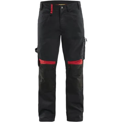Afbeelding van Blaklader Werkbroek zonder spijkerzakken 1556 1860 Zwart/Rood D108