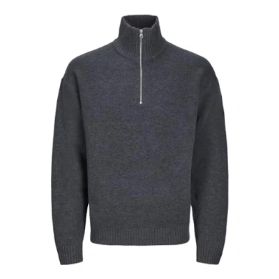 Afbeelding van JACK &amp; JONES Mannelijke kwart ritssluiting effen ritssluiting, iron gate, M