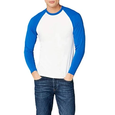 Afbeelding van Fruit of the Loom Heren Baseball Classic T shirt met lange mouwen wit XL