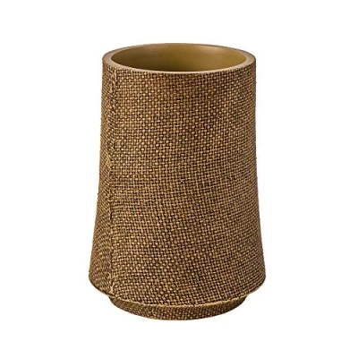 Afbeelding van WENKO Tandenborstelbeker jute tandenborstelhouder voor tandenborstel en tandpasta, polyhars, 6 x 10 cm, bruin