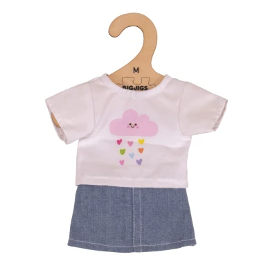 Afbeelding van Bigjigs poppenkleding shirt met rok (M)