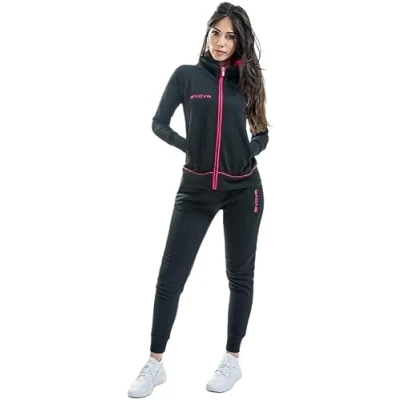 Afbeelding van GIVOVA Star New LFB26, trainingspak voor dames, zwart/fuchsia, XL