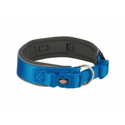 Afbeelding van Trixie premium halsband hond extra breed royal blauw / grafiet grijs 33 42X3,5 CM