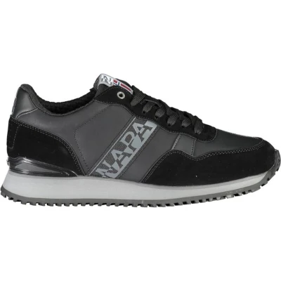 Afbeelding van Polyester Vetersneaker Met Contrasterende Details En Logoprint