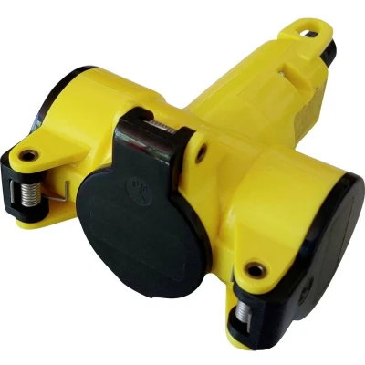 Afbeelding van N &amp; L 10192 3 voudige koppeling Thermoplast 230 V Geel IP20