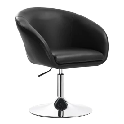 Afbeelding van WOLTU 1 Barkruk Fauteuil in hoogte verstelbaar,Barstoel 360Draaistoel Kunstleer,Zwart BH24sz