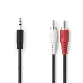 Afbeelding van Stereo Audiokabel 3,5 mm Male 2x RCA 3,00 m Zwart Nedis