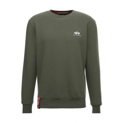 Afbeelding van Alpha Industries Basic Small LOGO Sweater, Heren, Maat: Small, Dark oliv