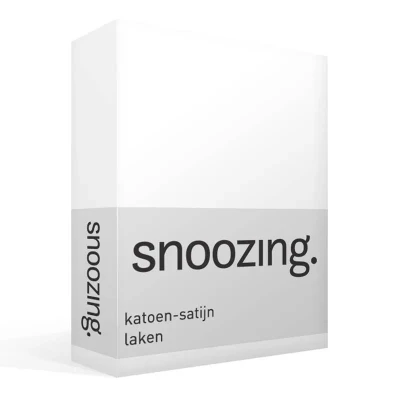 Afbeelding van Snoozing Katoen satijn Laken Tweepersoons 200x260 cm Wit