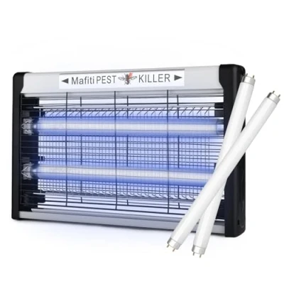 Afbeelding van mafiti Elektrische insectenverdelger, 20 W, uv licht, met 2 reservelampen, motten, stille moordenaar voor privé en commercieel gebruik