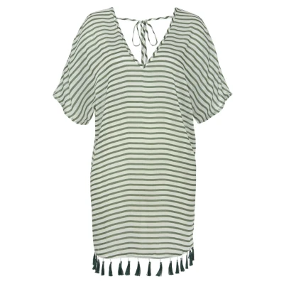 Afbeelding van Venice Beach Strandaccessoire, Dames, Maat: 42, Weiß khaki gestreift