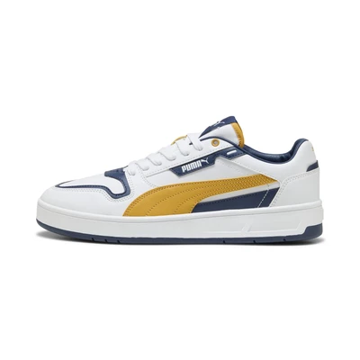 Afbeelding van Puma Unisex Court Classic Street Sneaker, Wit Archief Goud Perzisch Blauw, 44 EU