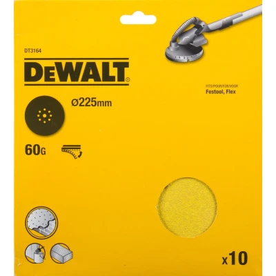 Afbeelding van DeWalt Accessoires Schuurschijf, Ø225mm, Festool, Flex 9 perf., K60 (10x) DT3164 QZ