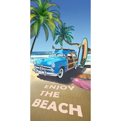 Afbeelding van Miracle Home. Enjoy The Beach microvezel handdoek, 100% polyester, 95 x 175 cm, 11758