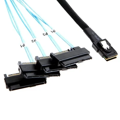 Afbeelding van Mini SAS SFF 8087 Host naar 4 8482 Target harde schijf en SATA voedingskabel