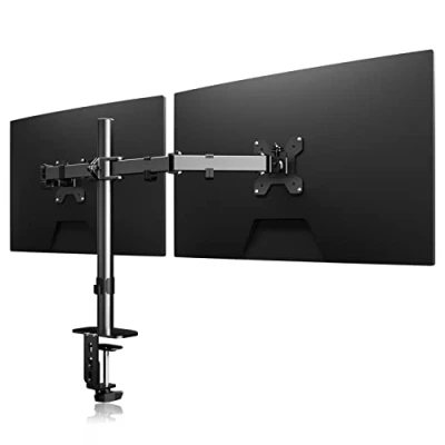 Afbeelding van Suptek monitorhouder voor 2 monitoren, ergonomische tv houder met dubbele arm, LCD 13 27 inch Tafelstandaard monitorstandaard monitor MD6442