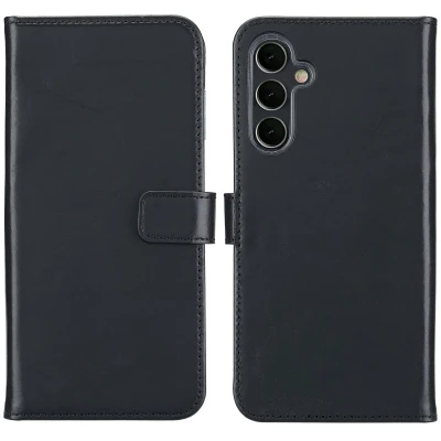 Afbeelding van Selencia Hoesje Geschikt voor Samsung Galaxy A16 (5G) Met Pasjeshouder Echt Lederen Bookcase Zwart