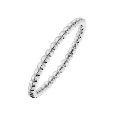 Afbeelding van Lucardi Dames Stalen Ring bolletje 2mm Staal Zilverkleurig 18 / 57 mm