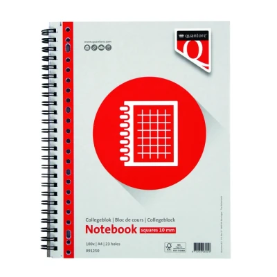 Afbeelding van Collegeblok Quantore A4 23 gaats ruit 10mm 100vel