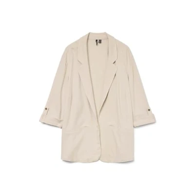 Afbeelding van Vero Moda Curve Vmcjesmilo 3/4 Blazer, Dames, Maat: 48, Silver lining