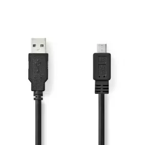 Afbeelding van USB A naar Micro kabel 5 meter 2.0 (100% koper, Zwart)