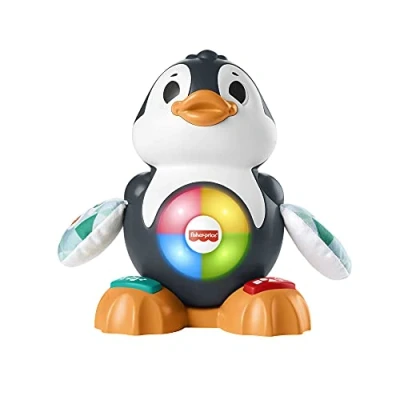 Afbeelding van Fisher Price HCJ59 BlinkiLinkis Pinguïn, muziekspeelgoed, babyspeelgoed en peuters, interactief educatief speelgoed, vanaf 9 maanden