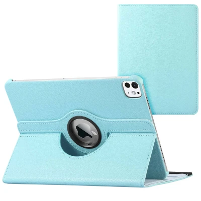 Afbeelding van Apple iPad Pro 12.9 (2022) Hoes: iMoshion 360 Draaibare Bookcase Turquoise Kunstleder Tablet Hoezen