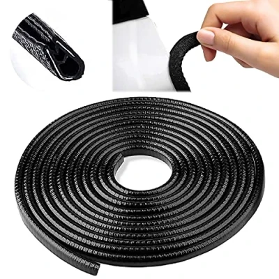 Afbeelding van Randbescherming voor autodeur, 10 m, U vorm, randbescherming, rubber, raamafdichting, rubberen profiel, zwart