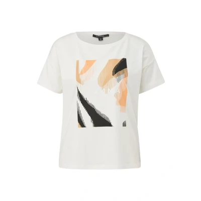 Afbeelding van comma Front Tshirt print, Dames, Maat: 34, Weiß