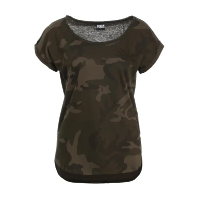 Afbeelding van Urban Classics CAMO Tshirt print, Dames, Maat: Small, Olive
